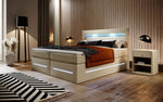 Lade das Bild in den Galerie-Viewer, Boxspringbett Sevilla: Modernes Design, LED-Beleuchtung, Integrierter Stauraum &amp; Komfort-Matratze
