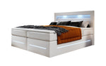 Lade das Bild in den Galerie-Viewer, Boxspringbett Sevilla: Modernes Design, LED-Beleuchtung, Integrierter Stauraum &amp; Komfort-Matratze
