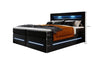 Boxspringbett Sevilla: Modernes Design, LED-Beleuchtung, Integrierter Stauraum & Komfort-Matratze