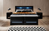 Boxspringbett Sevilla: Modernes Design, LED-Beleuchtung, Integrierter Stauraum & Komfort-Matratze