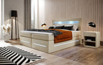 Lade das Bild in den Galerie-Viewer, Boxspringbett Sevilla: Modernes Design, LED-Beleuchtung, Integrierter Stauraum &amp; Komfort-Matratze
