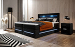 Lade das Bild in den Galerie-Viewer, Boxspringbett Sevilla: Modernes Design, LED-Beleuchtung, Integrierter Stauraum &amp; Komfort-Matratze
