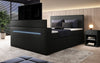 Luxuriöses Boxspringbett Simple mit integriertem TV-Lift und stimmungsvoller LED-Beleuchtung