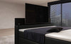 Luxuriöses Boxspringbett Simple mit integriertem TV-Lift und stimmungsvoller LED-Beleuchtung