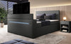 Luxuriöses Boxspringbett Simple mit integriertem TV-Lift und stimmungsvoller LED-Beleuchtung