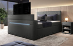 Lade das Bild in den Galerie-Viewer, Luxuriöses Boxspringbett Simple mit integriertem TV-Lift und stimmungsvoller LED-Beleuchtung
