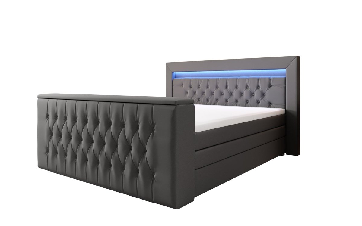 Luxuriöses Sonino Boxspringbett mit TV-Lift, RGB-Beleuchtung und Stauraum