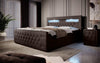 Sonno Luxus Boxspringbett mit RGB-Beleuchtung, USB-Anschluss und Praktischem Stauraum