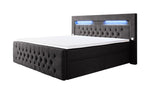 Lade das Bild in den Galerie-Viewer, Luxuriöses Boxspringbett Sunshine: Indirekte Beleuchtung, USB-Anschlüsse, Stauraum
