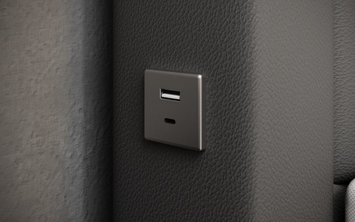Luxus Boxspringbett Tesero mit Integriertem Stauraum, USB-Ladeanschlüssen und RGB-LED-Beleuchtung