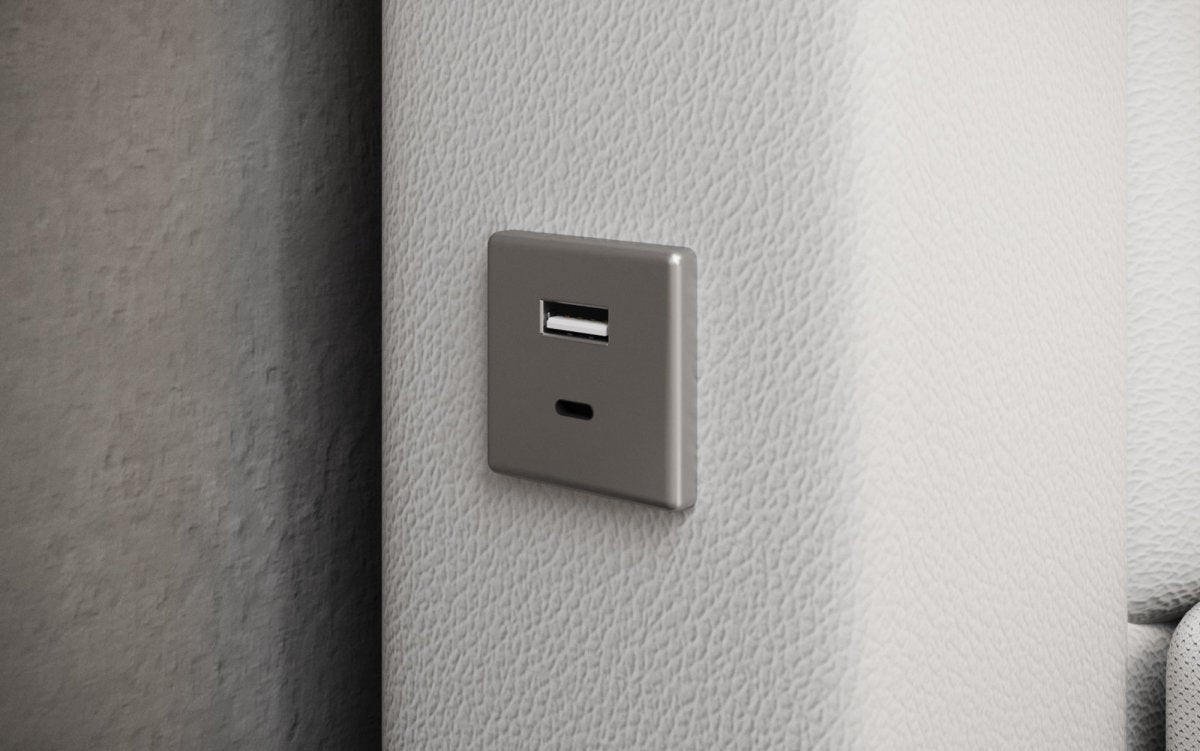 Luxus Boxspringbett Tesero mit Integriertem Stauraum, USB-Ladeanschlüssen und RGB-LED-Beleuchtung