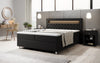Luxus Boxspringbett Tesero mit Integriertem Stauraum, USB-Ladeanschlüssen und RGB-LED-Beleuchtung