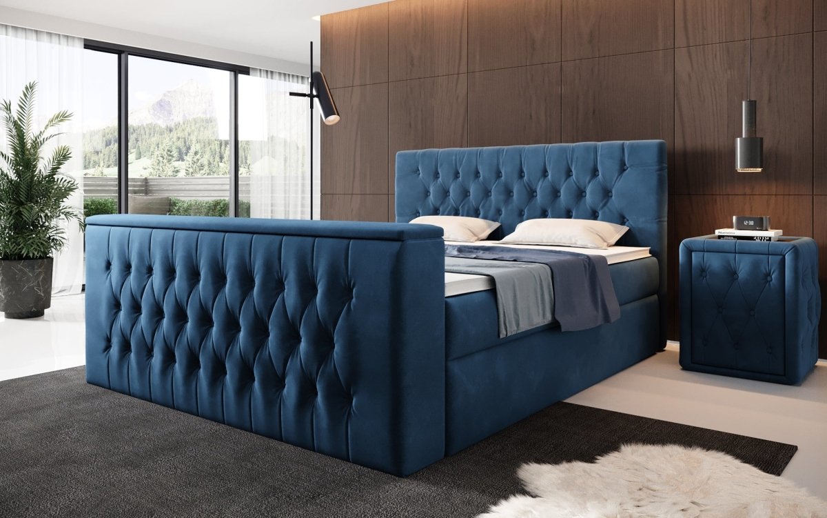 Luxuriöses Boxspringbett Velano mit Integriertem TV-Lift und Praktischem Stauraum