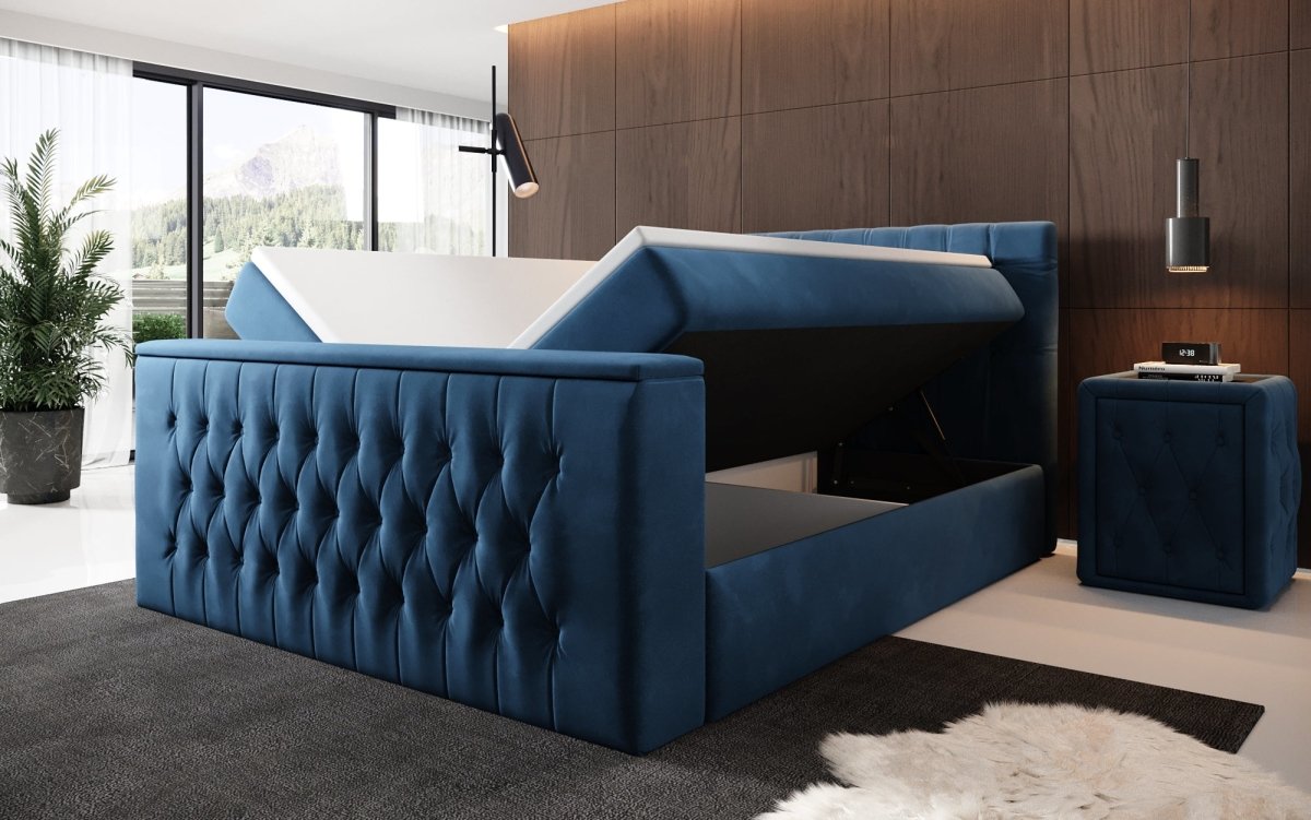 Luxuriöses Boxspringbett Velano mit Integriertem TV-Lift und Praktischem Stauraum