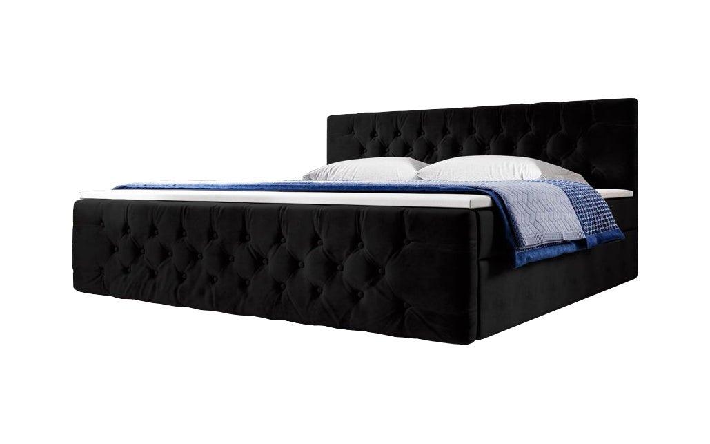Luxuriöses Velutto Boxspringbett mit Integriertem Stauraum – Samtbezug & Optimaler Schlafkomfort