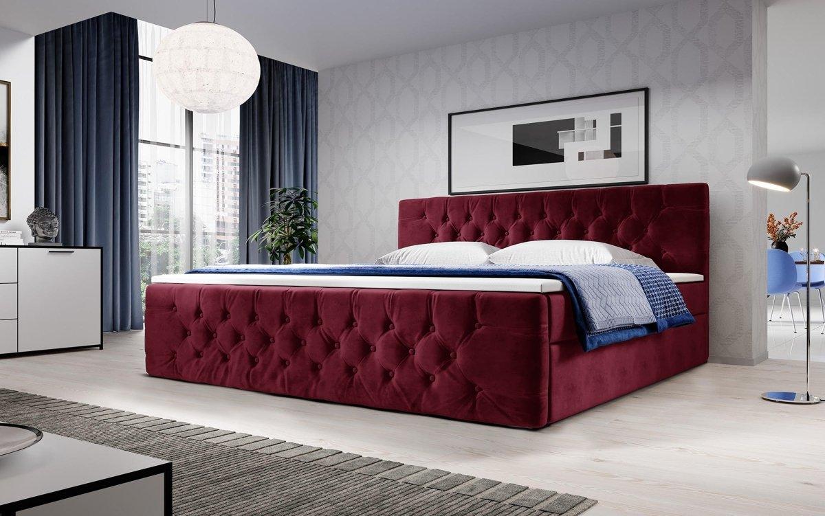 Luxuriöses Velutto Boxspringbett mit Integriertem Stauraum – Samtbezug & Optimaler Schlafkomfort