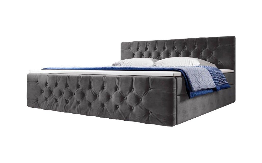 Luxuriöses Velutto Boxspringbett mit Integriertem Stauraum – Samtbezug & Optimaler Schlafkomfort