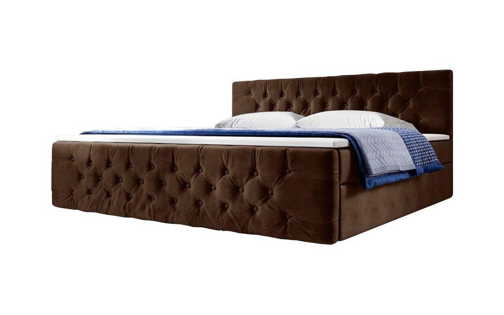 Luxuriöses Velutto Boxspringbett mit Integriertem Stauraum – Samtbezug & Optimaler Schlafkomfort