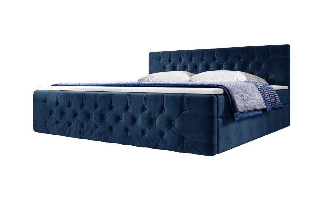 Luxuriöses Velutto Boxspringbett mit Integriertem Stauraum – Samtbezug & Optimaler Schlafkomfort