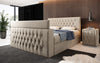 Luxuriöses Boxspringbett Vulnero mit integriertem TV-Lift und praktischem Stauraum