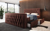 Luxuriöses Boxspringbett Vulnero mit integriertem TV-Lift und praktischem Stauraum
