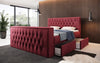 Luxuriöses Boxspringbett Vulnero mit integriertem TV-Lift und praktischem Stauraum