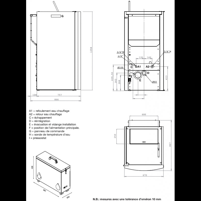 Vinti-Legna Pelletkessel mit Selbstreinigender Brennschale und Ascheverdichter 27 kW