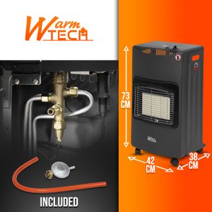 Faltbarer Gasheizofen 4,2 kW mit Schlauch und Regler für den Innenbereich