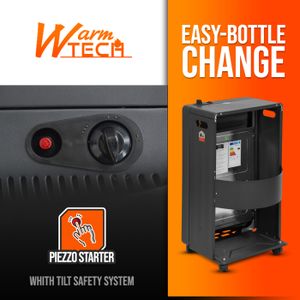 Faltbarer Gasheizofen 4,2 kW mit Schlauch und Regler für den Innenbereich