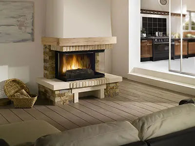 Nestor Martin Quadratischer Gasofen THS 15: 6 kW Leistung, Schwarzer Stahl, 360° drehbar