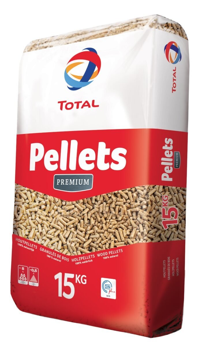 TOTAL Premium Holzpellets 66‑Sack‑Palette 15 kg – DINplus zertifiziert, umweltfreundlich, hohe Energieeffizienz