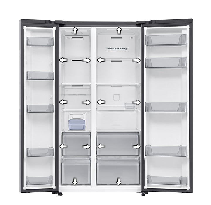 Samsung RS70F Side-by-Side Kühlschrank 634L, Black Doi, AI Energy, Twin Cooling