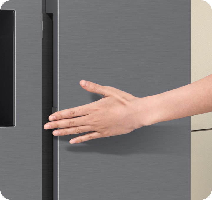 Samsung AI Home Side-by-Side Kühlschrank: 9-Zoll Display, Wasserspender, Edelstahl-Look