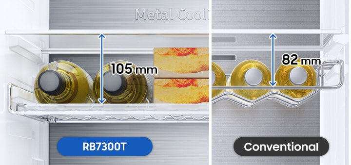 Samsung SpaceMax Kühl-Gefrierkombination, Metal Cooling, AI Energy, No Frost+, Silber, 390L