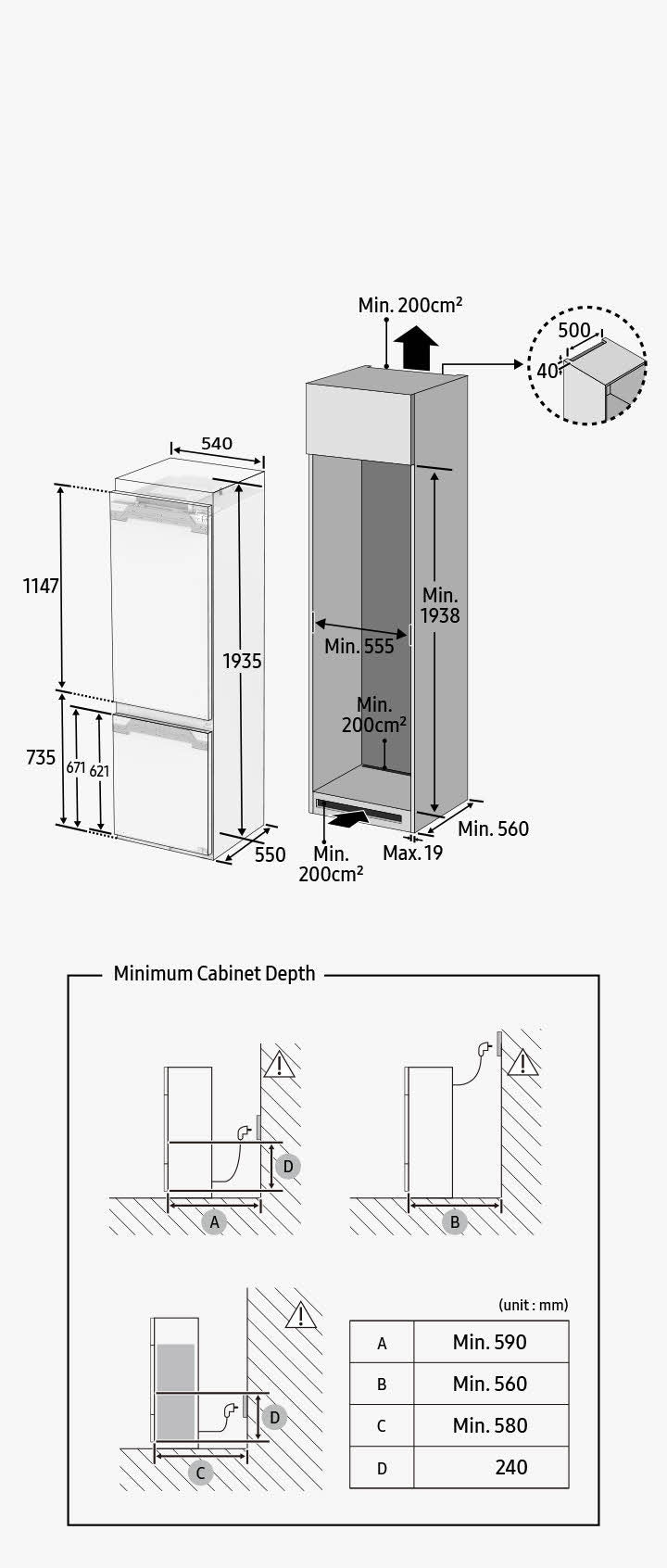 Samsung BRB80F Einbau Kühl-Gefrierkombination: Twin Cooling, AI Energy, No Frost