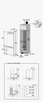 Lade das Bild in den Galerie-Viewer, Samsung BRB80F Einbau Kühl-Gefrierkombination: Twin Cooling, AI Energy, No Frost
