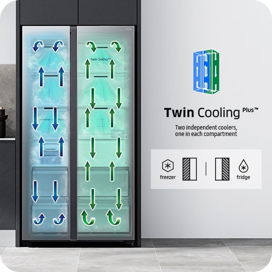 Samsung Side-by-Side RS70F66KBTEF 634L Edelstahl mit Metal Cooling