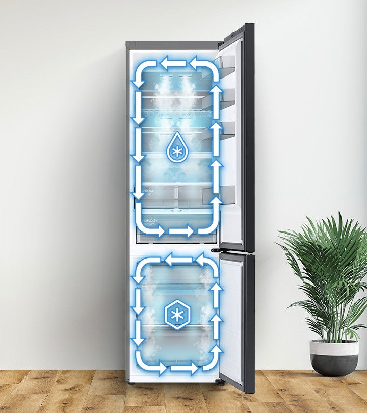 Samsung SpaceMax Kühl-Gefrierkombi 387L: Twin Cooling, No Frost, Edelstahl-Optik