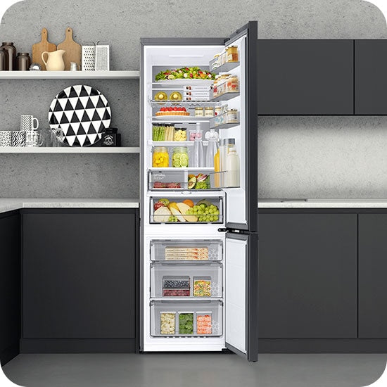 Samsung SpaceMax Kühl-Gefrierkombination mit AI Energy Mode, No Frost+, Premium Silber