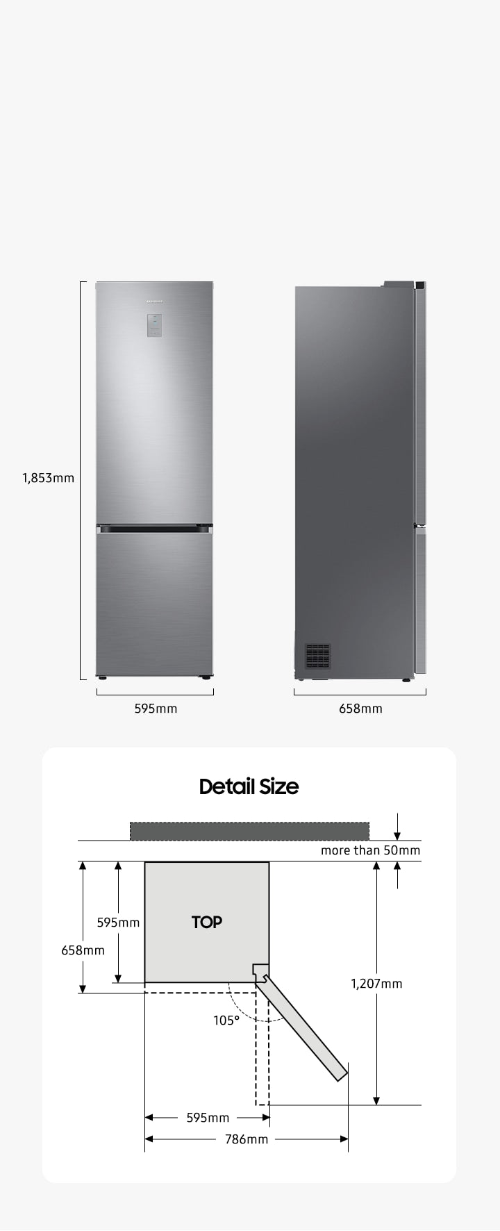 Samsung SpaceMax Kühl-Gefrierkombination: 344L, AI Energy, No Frost+, All-Around Cooling