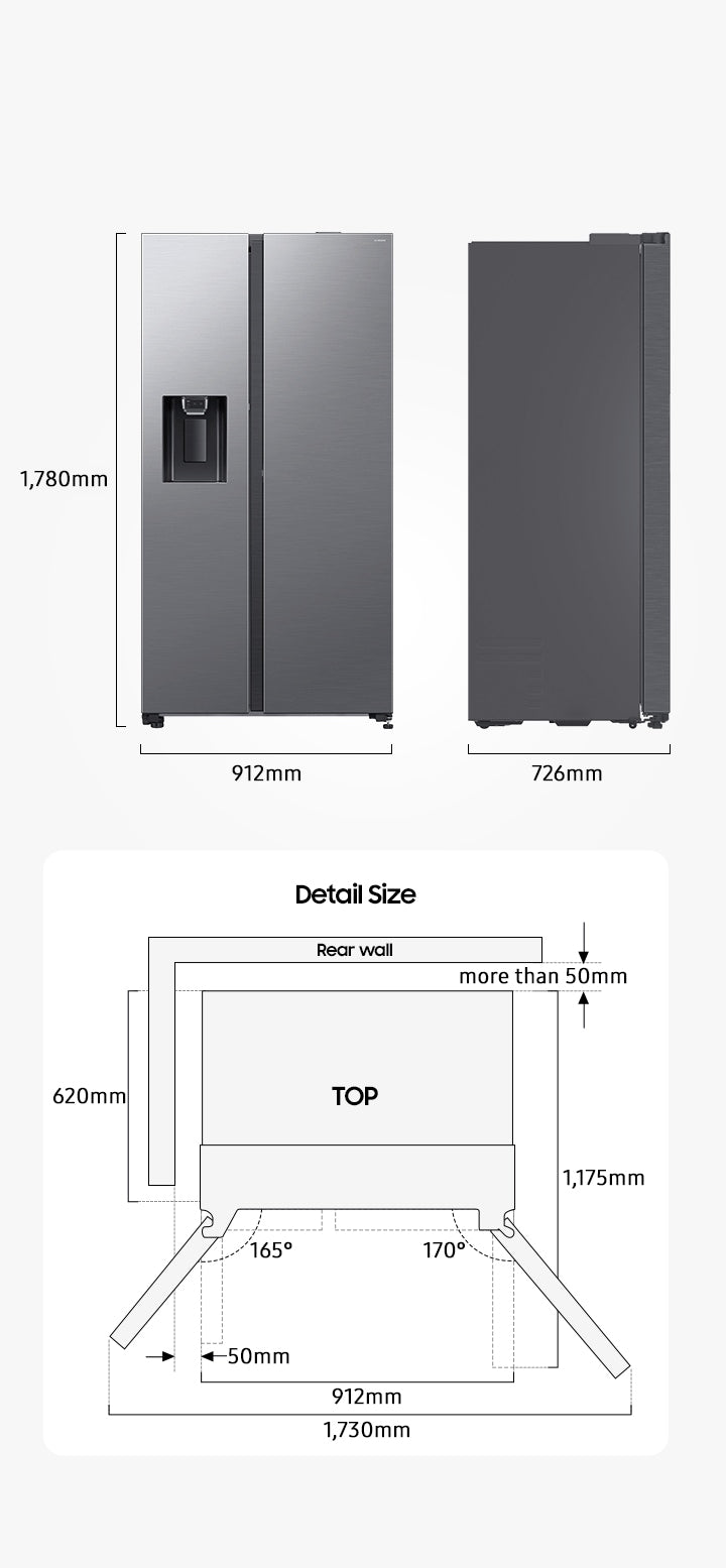 Samsung Bespoke Side-by-Side Kühlschrank: Schwarz, Autom. Tür, Wassertank, SmartThings, No Frost+