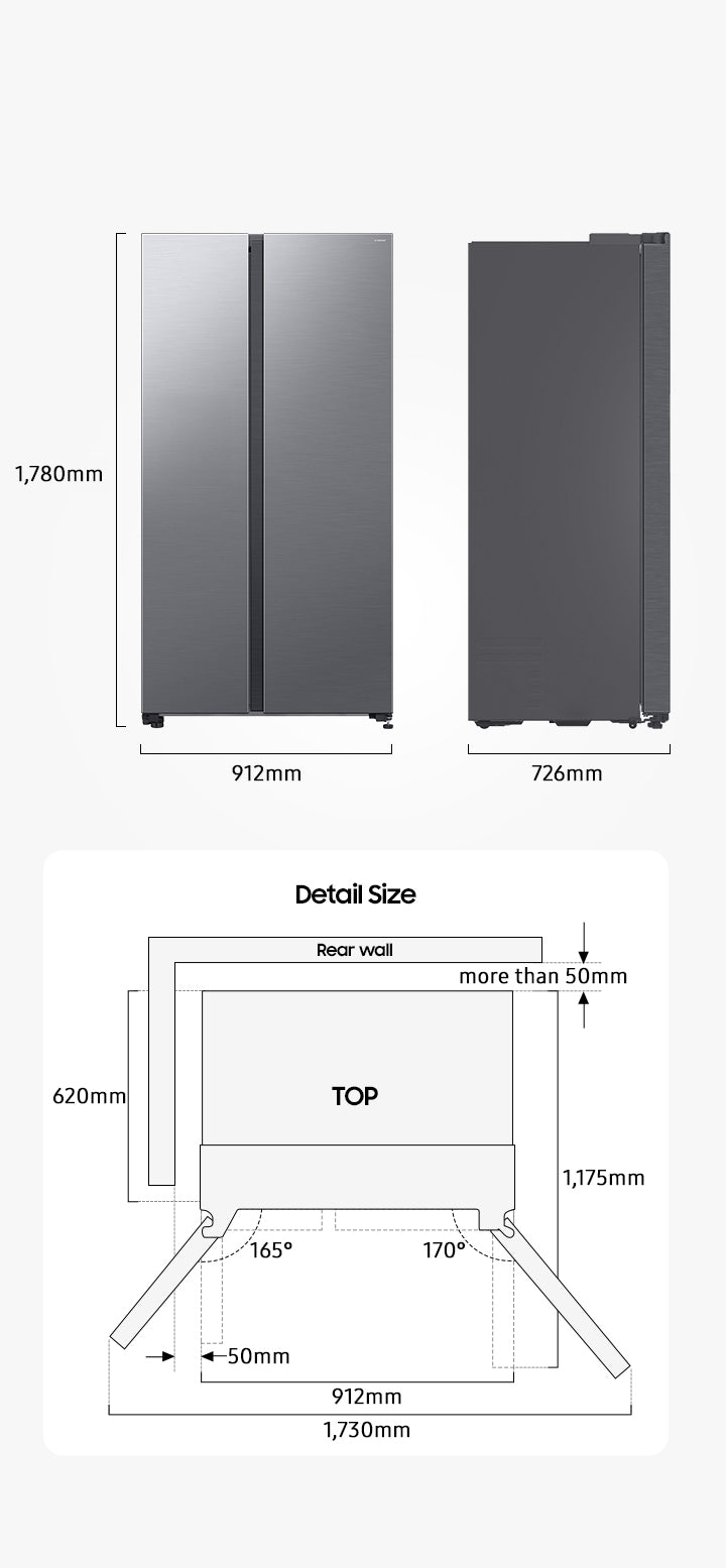 Samsung Side-by-Side RS70F66KBTEF 634L Edelstahl mit Metal Cooling