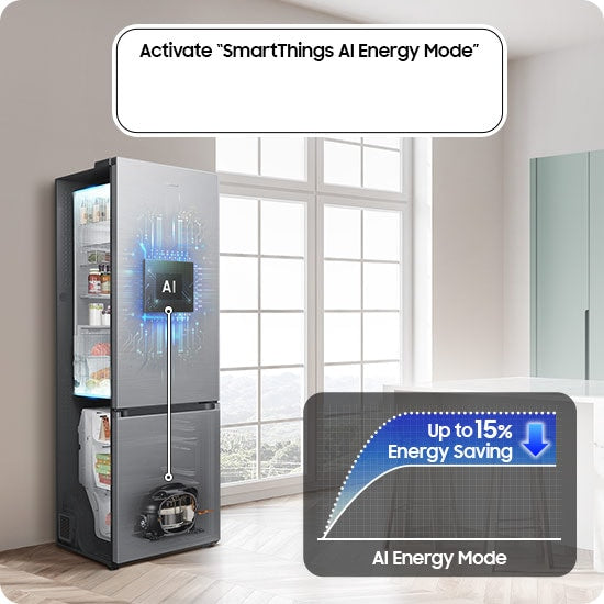 Samsung Kühl-Gefrierkombination: SpaceMax, No Frost+, A-20% Energieeffizienz, AI Energy