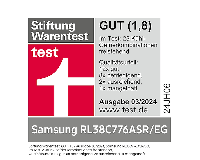 Samsung SpaceMax Kühl-Gefrierkombination WiFi AI Energy Twin Cooling Edelstahl