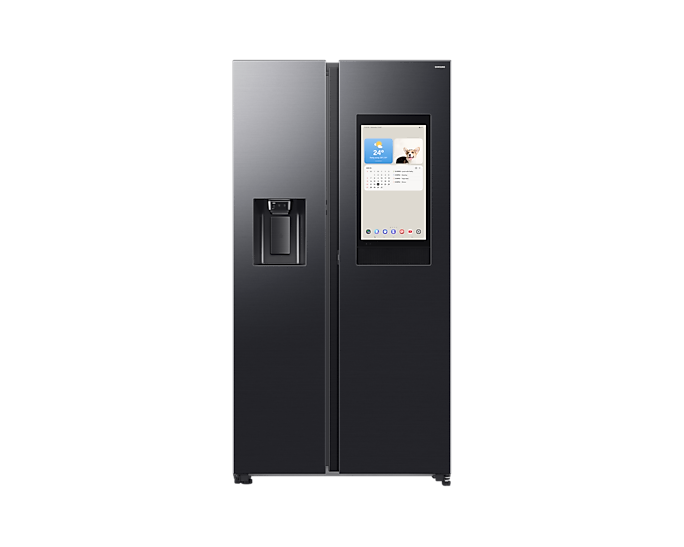 Samsung Family Hub Side-by-Side Kühlschrank 614L Schwarz AI Smart Eis-Wasserspender