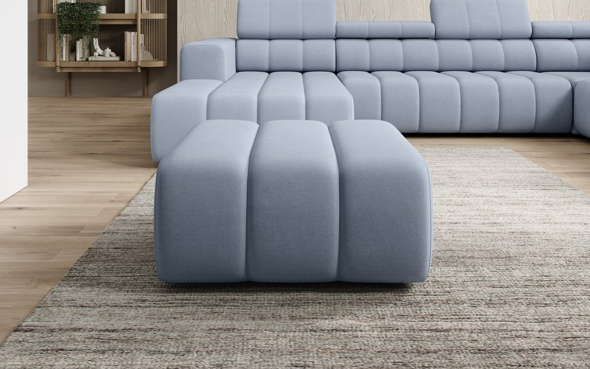 Luxuriöser Aurora Samt Beistellhocker Designer Ottomane für Eleganz und Komfort