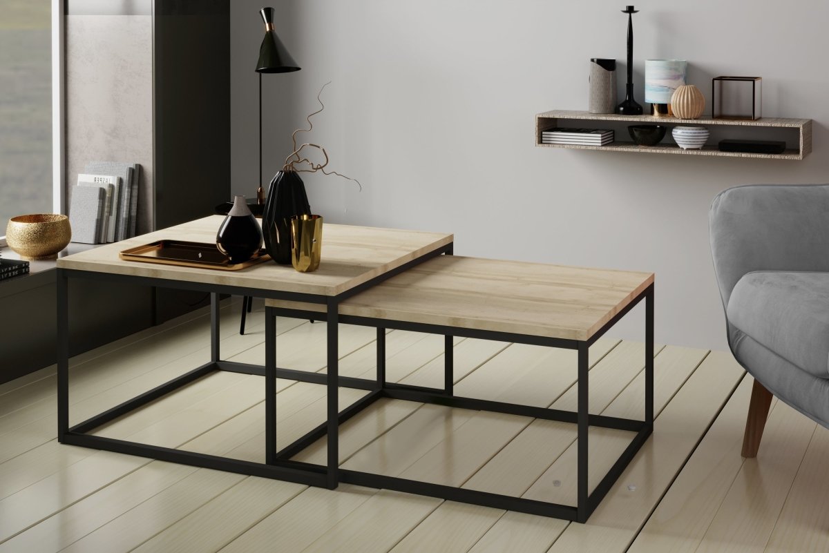 Eleganter 2-in-1 Design Couchtisch Claire – Sonoma Eiche für Modernes Wohnen
