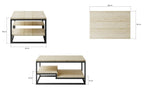 Lade das Bild in den Galerie-Viewer, Melvi Designer Couchtisch: Eleganter Sonoma Eiche &amp; Stahl Wohnzimmer Tisch
