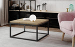 Lade das Bild in den Galerie-Viewer, Quadratischer Designer Couchtisch Mino: Robuster Stahl, Sonoma Eiche, Industrieller Stil
