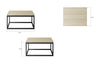 Quadratischer Designer Couchtisch Mino: Robuster Stahl, Sonoma Eiche, Industrieller Stil